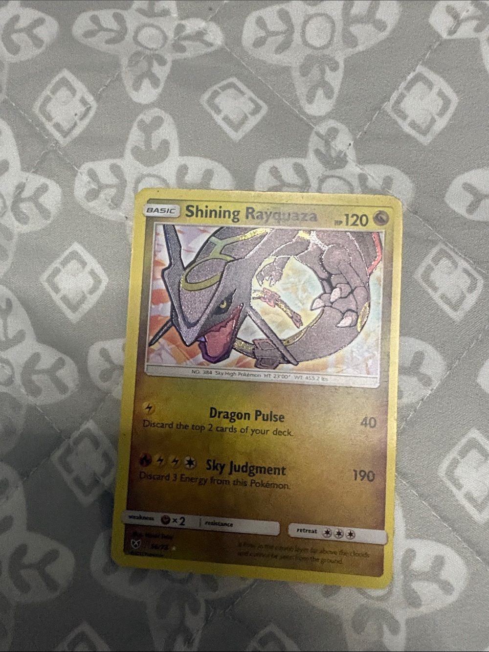 Pokemon Shining Rayquaza Card - Yellow Holo Accent